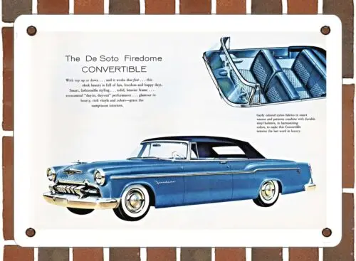 METAL SIGN - 1955 DeSoto Firedome Convertible - 10x14 Inches