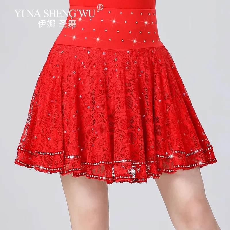 Novo vestido de dança latina: meia saia de dança de diamante quente, vestido de dança quadrada Gitaba, vestido de dança padrão nacional de três passos