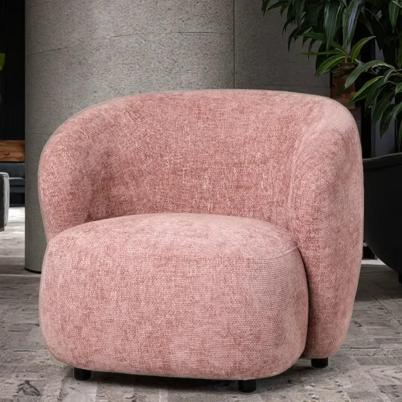 Hotel Living Room Furniture European Modern Design Leisure Accent Armchair Comfortable Seating Single Fabric Sponge Filled