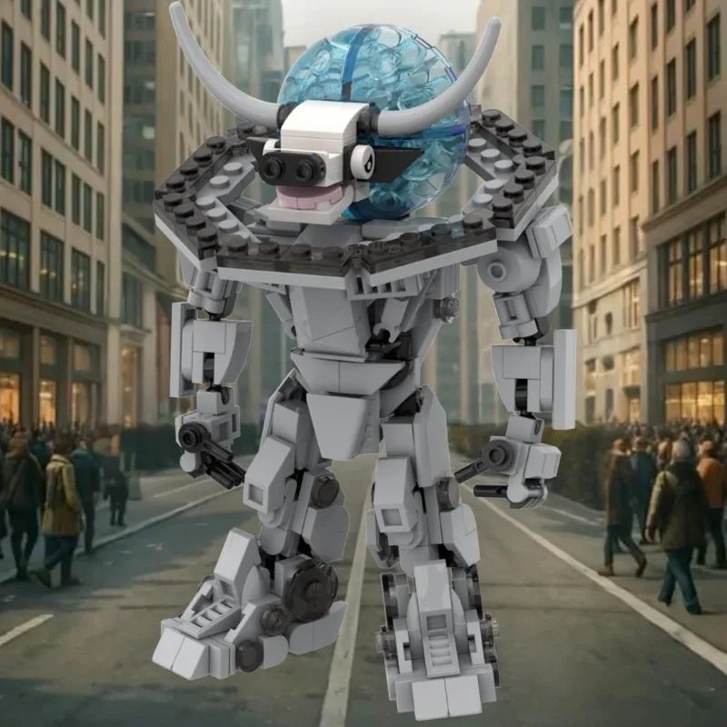 383PCS Cosmic Bovine Mech Building Kit - Mythical Hybrid Animal Model for Teens & Adults, Collector's DIY Gift with Guidebook