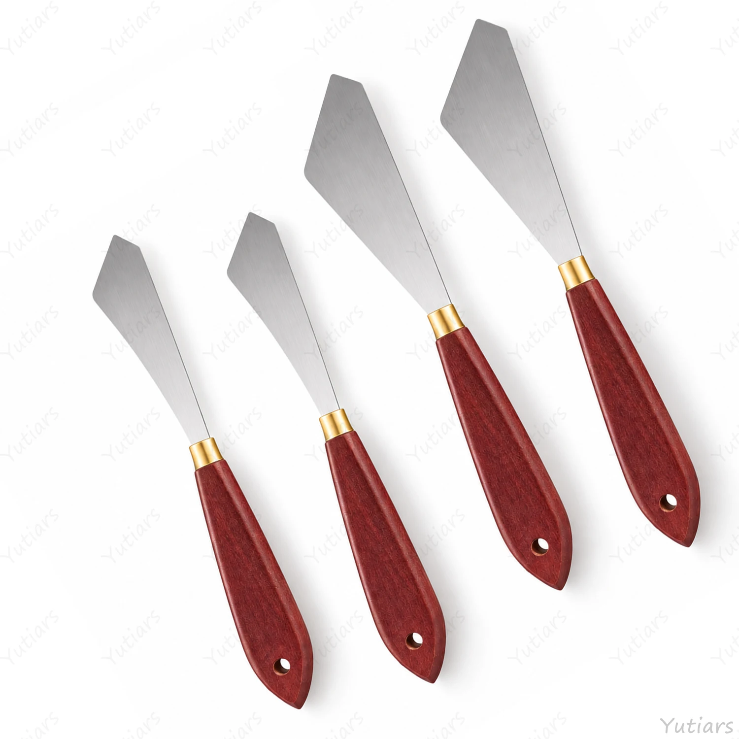 2/4PCS Painting Palette Knife Set Metal Blades Wooden Handle Spatula Tools for Oil Acrylic Paint Mixing Spreading Texture Art