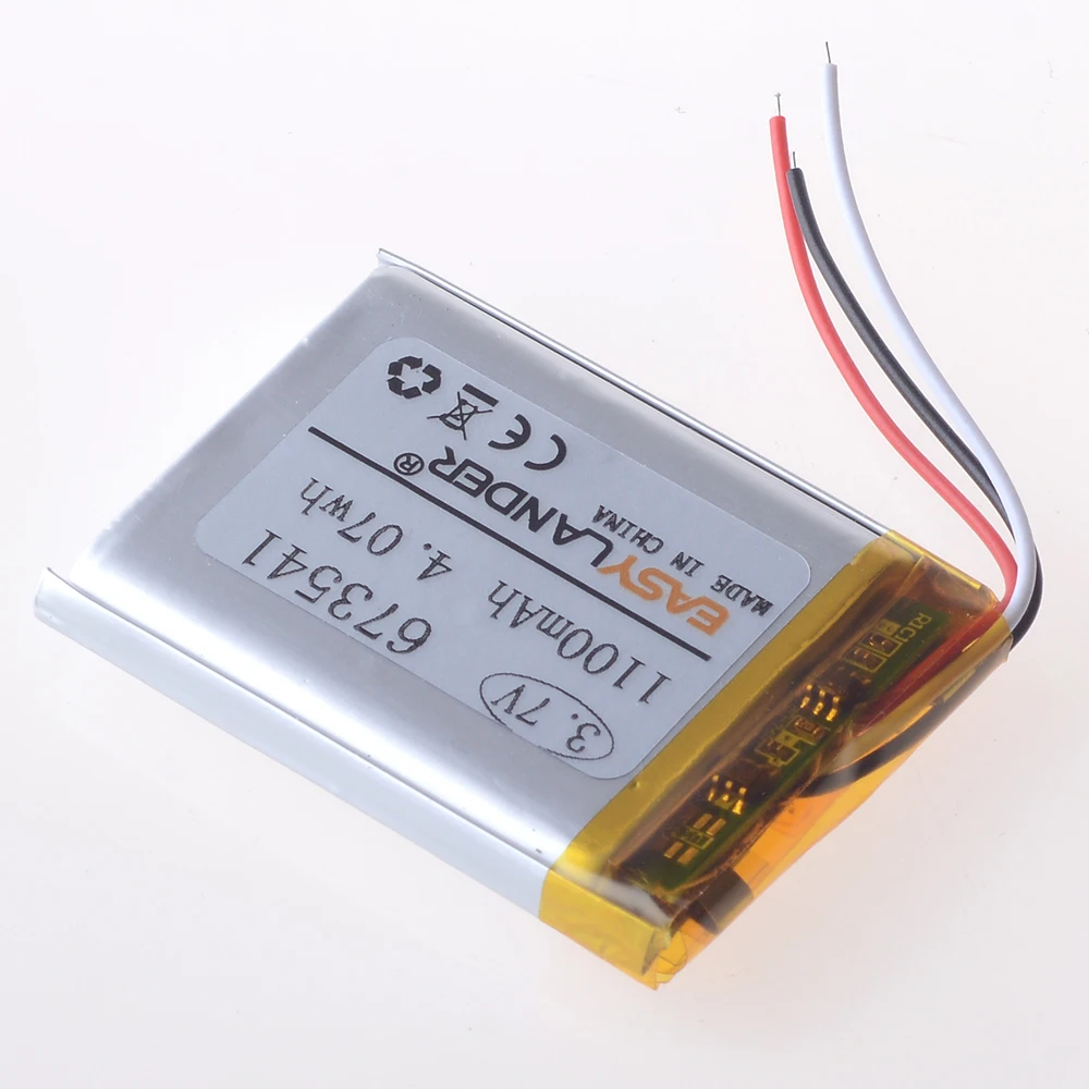 3 أسلاك 3.7 فولت 1100 مللي أمبير 673541   بطارية ليثيوم بوليمر ليبو قابلة للشحن 703741   لعبة القراءة الهواتف المحمولة MP3 MP4