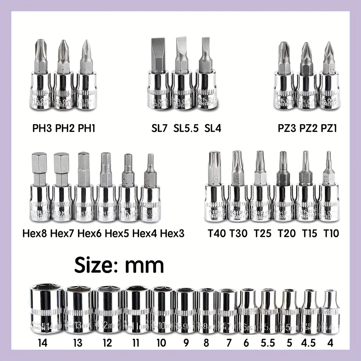46PCS Ratchet Wrench Set Kit 1/4' Metric Drive Ratchet Phillips Torx Bits Allen Key Screwdriver Professional Metalworking Tool