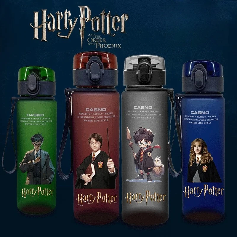 Taza de agua de Disney Harry Potter, taza para beber al aire libre con logotipo de Hogwarts, botella de agua para niños de 560ml, taza de agua portátil, regalo