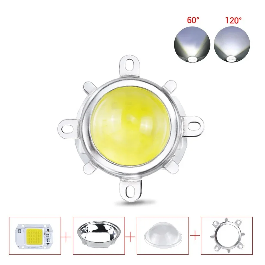 110V 220V 20W 30W 50W COB LED Chip Beads with 60/120 Degree Lens Reflector Smart IC COB Chip Array Matrix DIY Floodlight