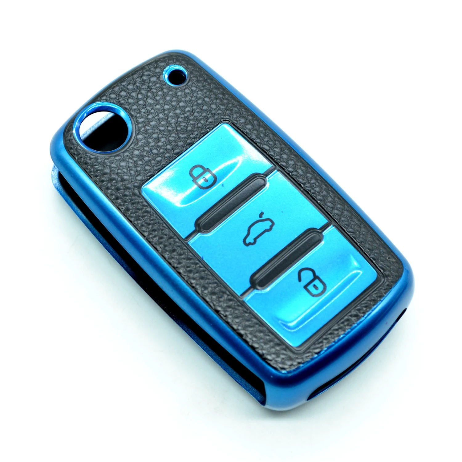 

Blue Car Key Case Cover for Volkswagen Magotan Polo Golf