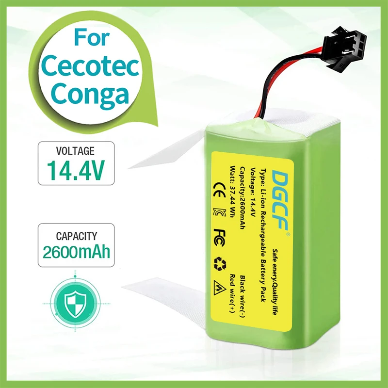 

14.8V High-quality 4000mAh Li-ion Battery for Conga Excellence 3500 950 990 1090 1790 Deebot N79S N79 DN622 Eufy Robovac