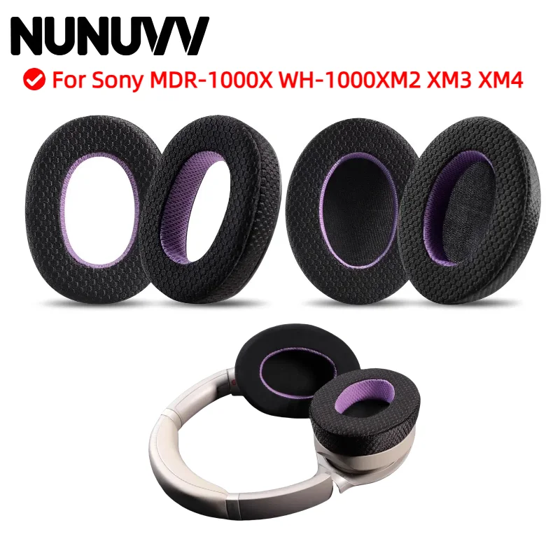 

NUNUVV Replacement Breathable football net Ear Pad With plastic buckle for Sony MDR-1000X WH-1000XM2 XM3 XM4 headphones