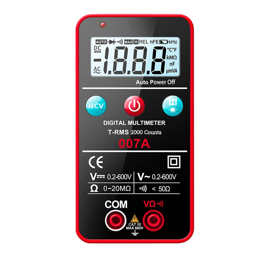 

Digital Multimeter Volt Amp Ohm Tester Auto ranging Backlit Display Electrical Tools Pocket Multifunction Testers