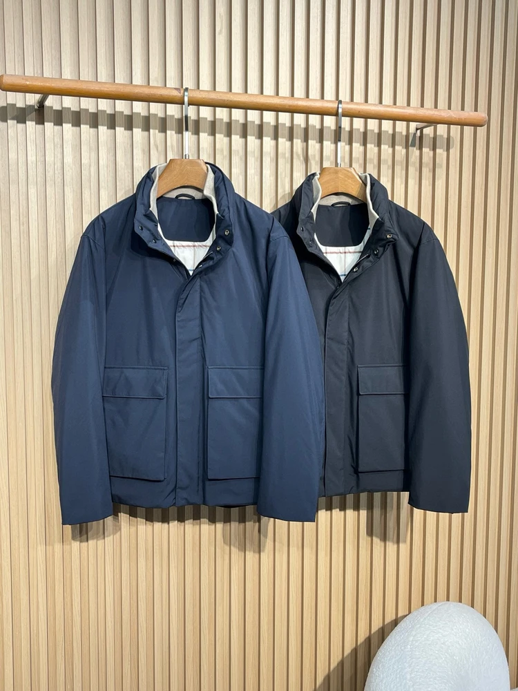 Italien 25aw 90er weiße Gänsedaunen, lässige, winddichte Daunenjacke mit altem Geld