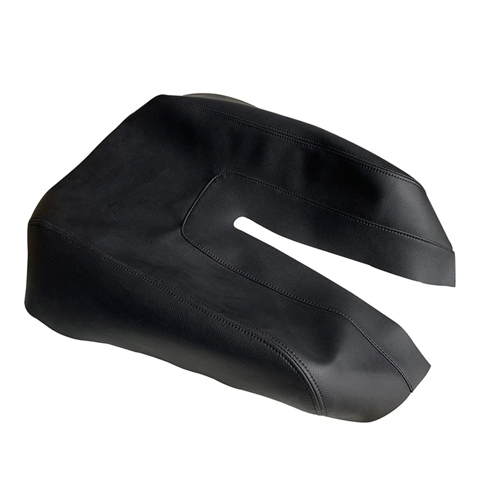 Center Console Lid Armrest Cover Skin 1* Black Center PU Microfiber Leather Parts For Toyota For Tundra 2014-21