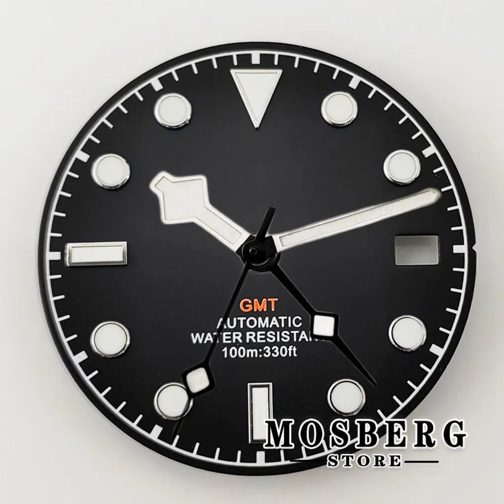 NH34 Sterile 29mm Luminous Watch Dial Watch Hands With Date Window For NH34A NH35 3.0 o'clock 3.8 o'clock Automatic Movement