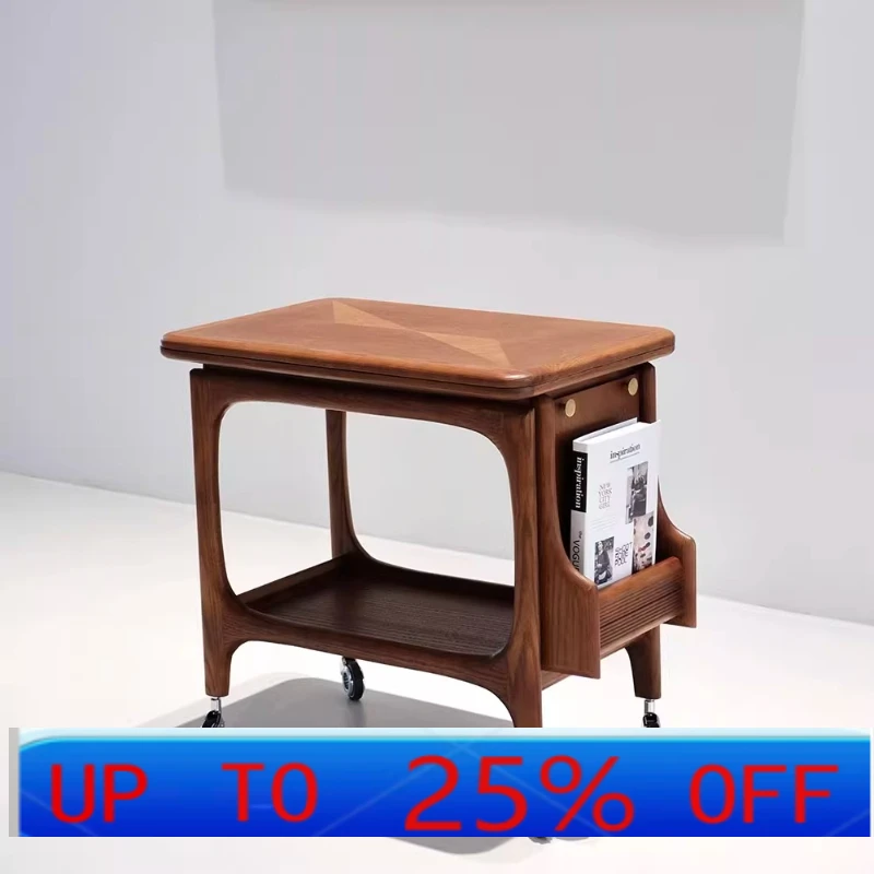 

LTT medium and ancient tea table multi-functional mobile side table solid wood small coffee table movable