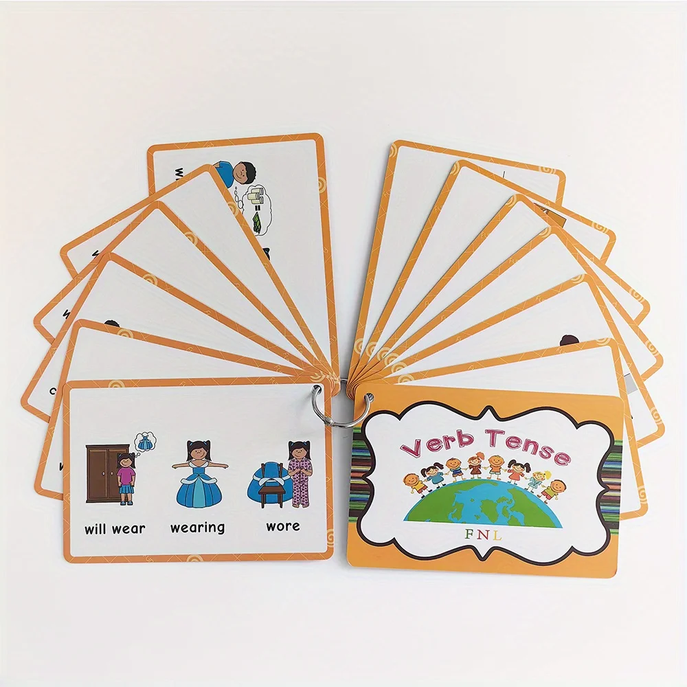 Verb Tense Learning Flashcards English Teaching Aids Grammar and Vocabulary Building for Beginner Homeschool Supplies - Image 3