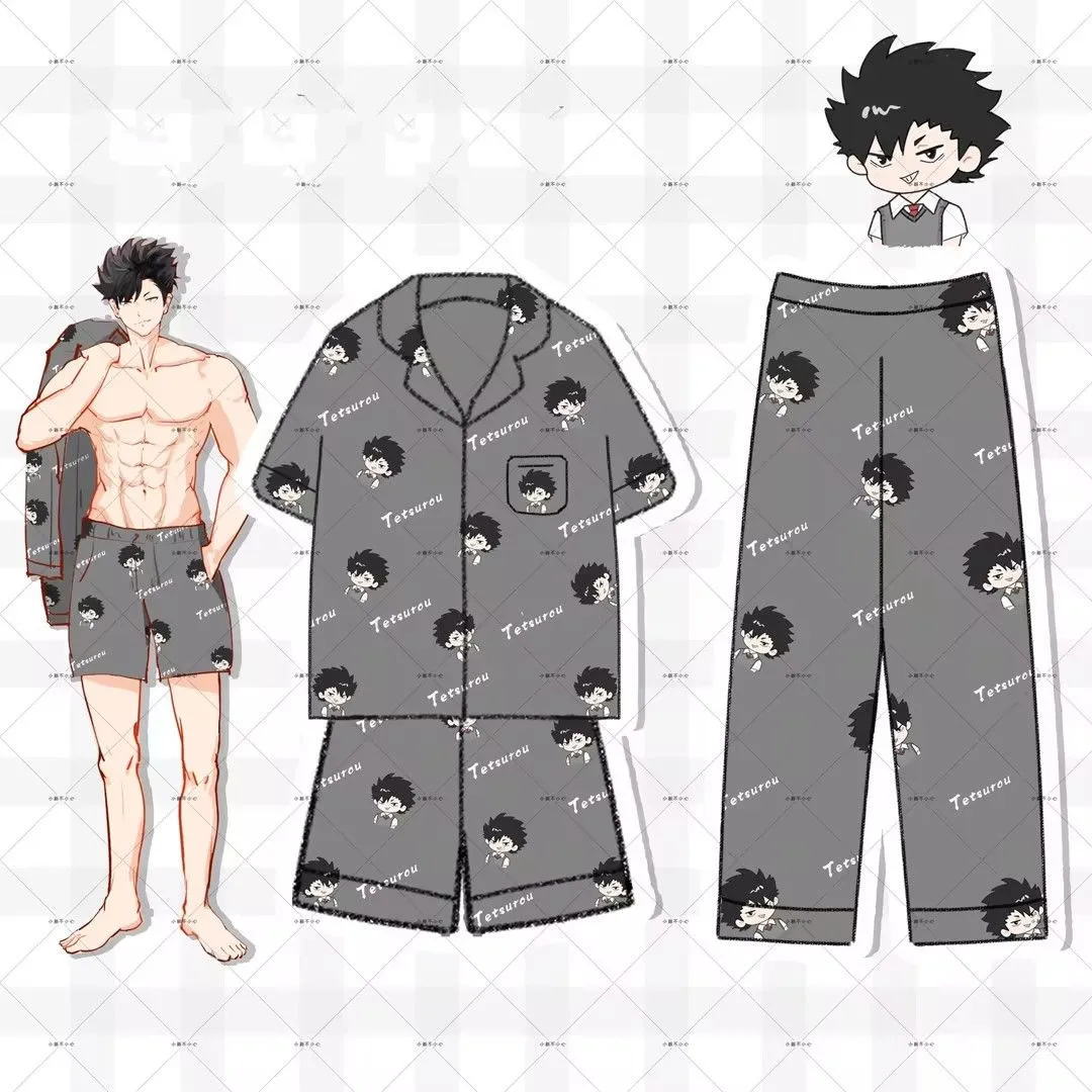 

Пижама Haikyuu кавайная куртка Шорты Летние Осенние Брюки ночная рубашка Tetsurou Kuroo мультяшная кукла кулон одежда подарок