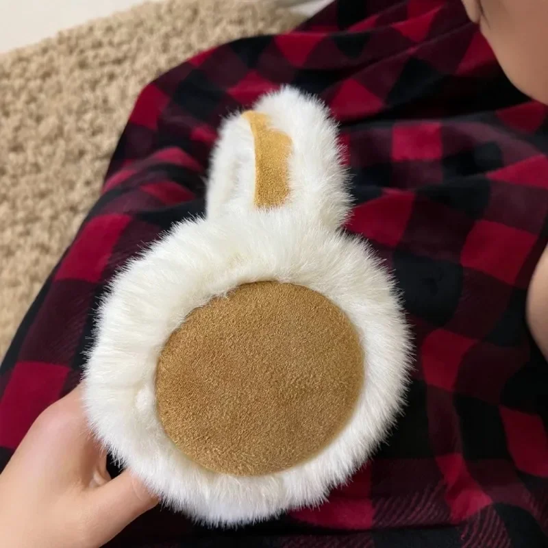 موضة أفخم الأذن يفشل طوي رشاقته الصوف غطاء للأذن للنساء الرجال شتاء دافئ الجلد المدبوغ إيرفلاب في الهواء الطلق حماية الباردة غطاء للأذنين #4