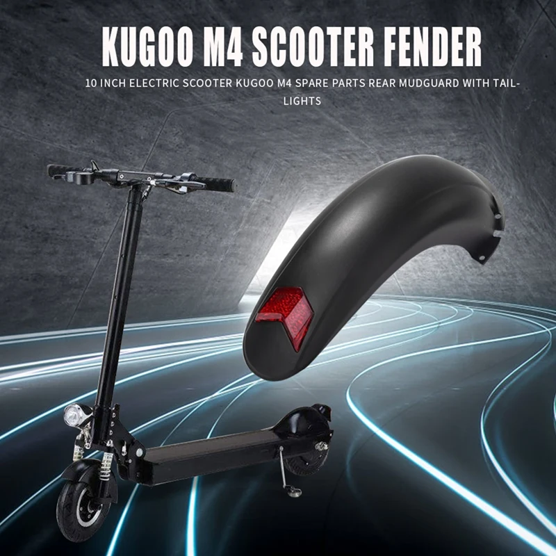 10 Inch Electric Scooter Rear Fender Guard with Taillight for Kugoo M4 HOT