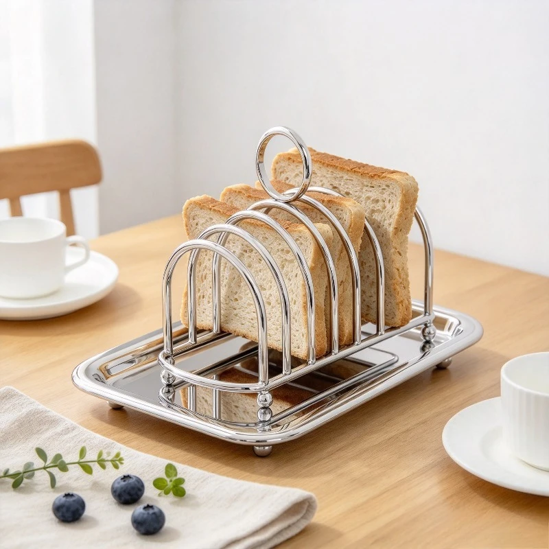 Bread Display Stand Stainless Steel Toast Rack Holder Kitchen Organizer for Western Dining Home Restaurant Countertops Sets Plus
