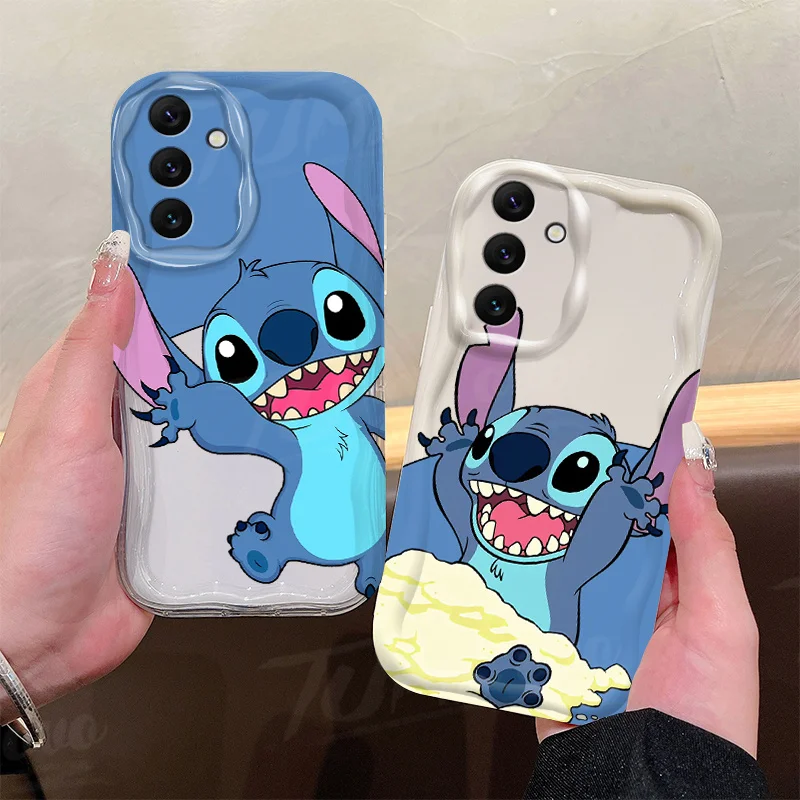 Disney Stitch 3D Wave Soft TPU Case For Samsung Galaxy A54 A34 A24 A14 A13 A53 A33 A73 A23 A52 A52S A32 A22 A12 A51 A71 Cover image 2