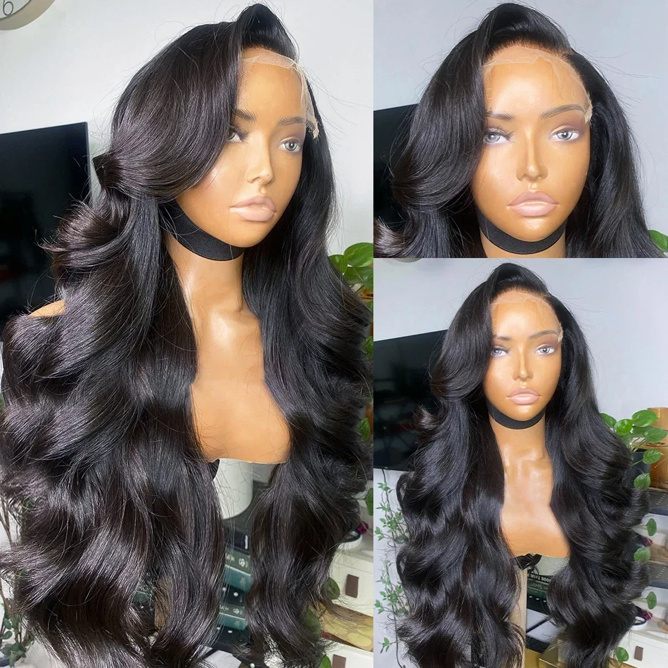 

Body Wave Lace Front Wig Transparent 13x4 Real Human Hair 30 inch Human Hair Wig Body Wave Pre Plucked 180% Density Glueless Wig
