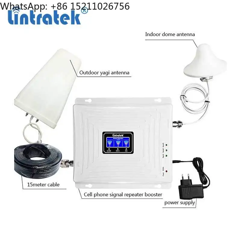 Lintratek 3 ثلاثي الموجات شبكة المحمول الداعم هاتف محمول مكرر إشارة 2G 3G 4G GSM شبكات هاتف محمول إشارة الداعم Gsm
