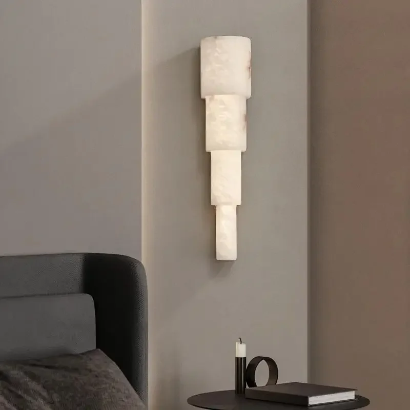 Moderno simples lâmpada de mármore espanhol luz francesa designer luxo sala estar fundo quarto