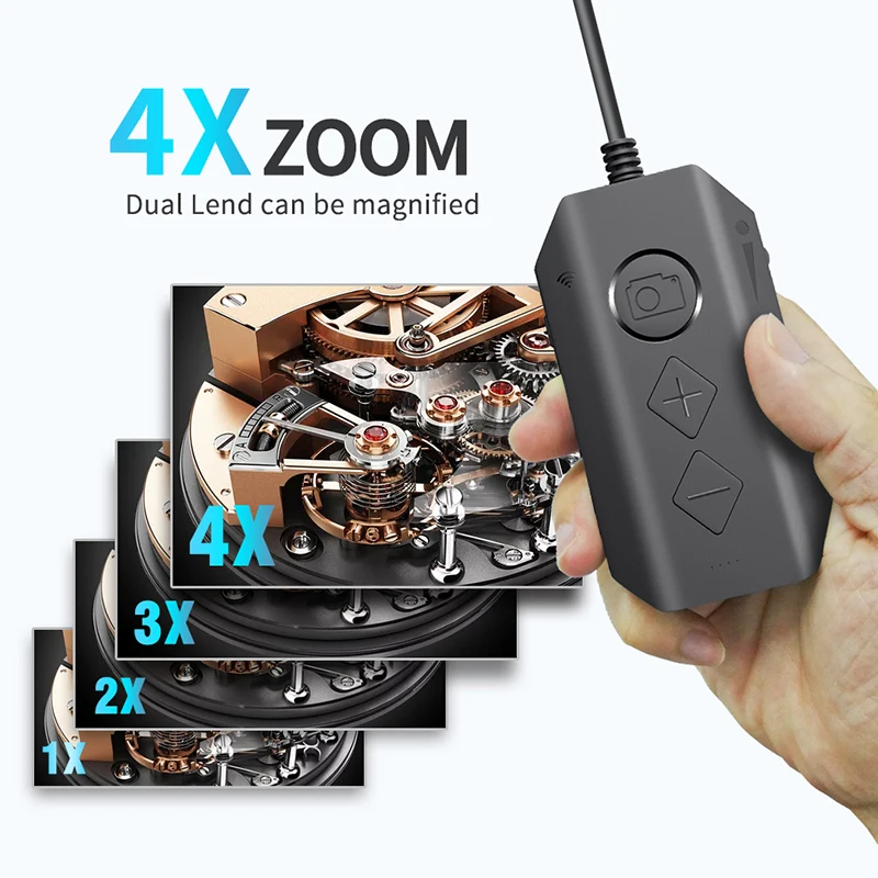 

1080P Dual-Lens Endoscope Wireless Endoscope with 8 LED Lights Inspection Camera Zoomable Snake Camera For Android & iOS Tablet