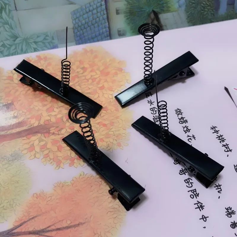 

50 шт., аксессуары для заколок для волос, 4 см, черная весенняя заколка в виде утконоса, детская заколка для волос, ювелирное изделие, головной убор