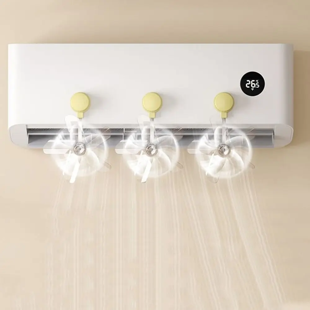 

3Pcs Wall Mounted Conditioning Guide Fan Plastic Adjustable Suction Cup Air Conditioning Ventilator Windmill Shaped