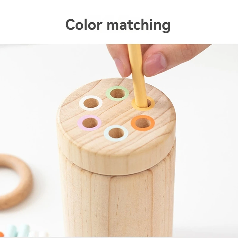 Kid Colorful Wooden Stick Balance Toy Educational Matching Fine Motor Skills Color Sorting Sensory Toys for Toddler