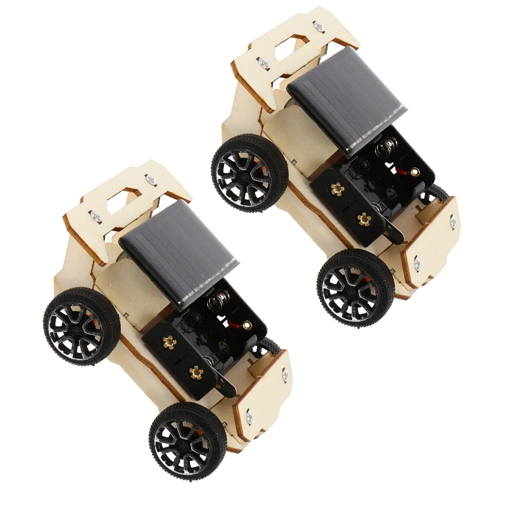 2 Sets Solar Car Toys Children Educational Electric Playthings Assembly Motor Model Kit