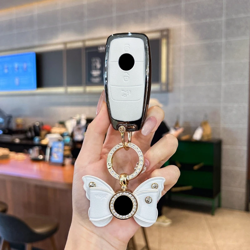 مناسب لحافظة مفاتيح مرسيدس بنز فئة C E A B S GLE GLA GLB GLC GLS AMG W176 177 203 204 205 211 غطاء مفتاح سلسلة مفاتيح