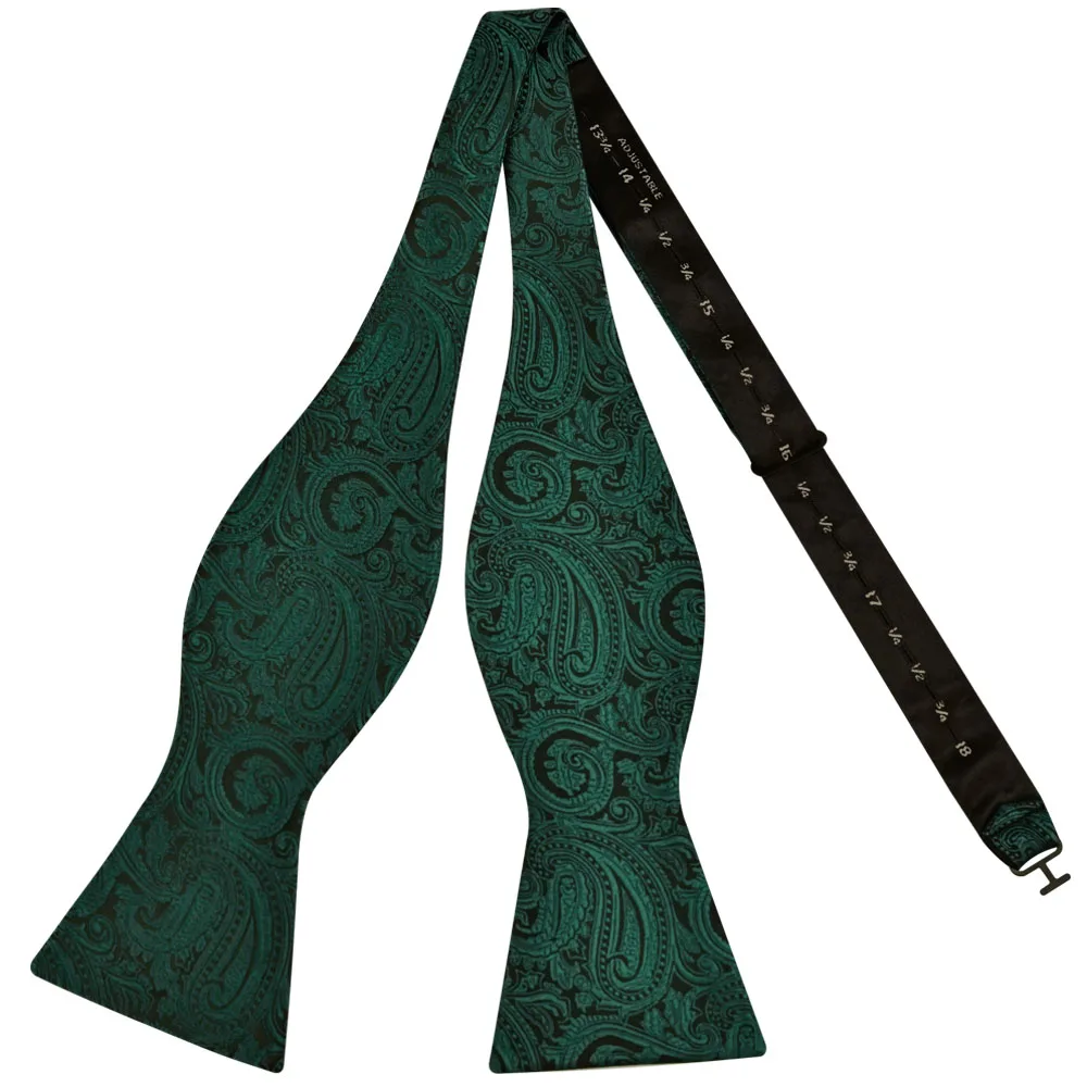 GUSLESON Kwaliteit Zwart Rood Paisley Zijde Heren Zelfbinder Boog Verstelbare Bloemen Zelfgebonden Strikjes Voor Mannen Pak Bruiloft