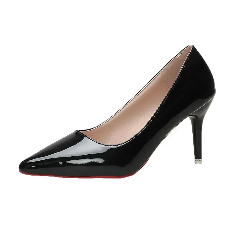 Sexy Rote Untere Frauen High Heels Klassische Damen Pumps Herbst Leder Kleid Ferse Schuhe für Frauen Bankett Hochzeit High Heels