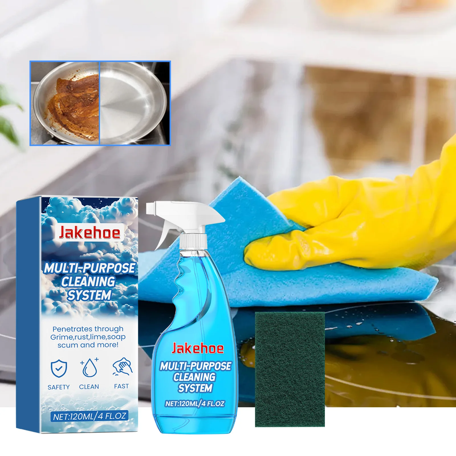 

Multi-purpose Foam Cleaner Clean and Remove Dirt spray Gentle decontamination Kitchen cooktop Multi-surface foam cleaner