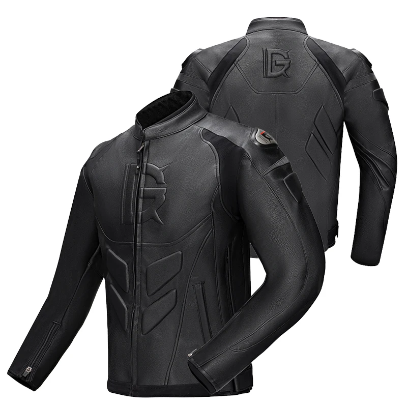 الشتاء يندبروف الدافئة دراجة نارية سترة الرجعية الجلود Chaqueta موتو الرجال مقاوم للماء دراجة نارية موتوكروس ركوب سترة سوداء M-5XL #1