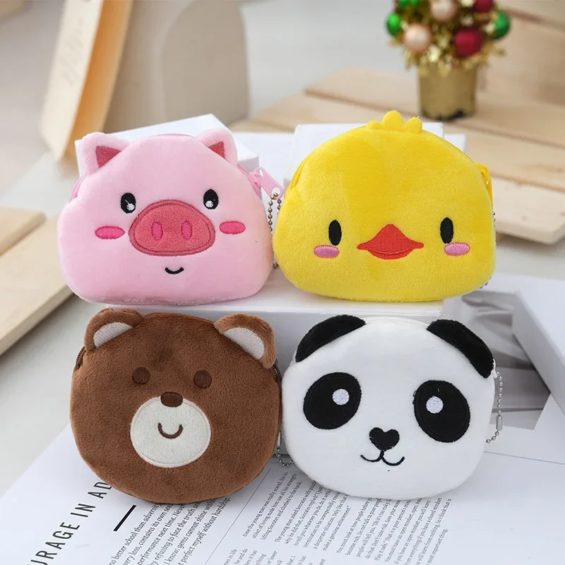 لينة أفخم الباندا الدب خنزير بطة الكرتون المرأة محفظة نسائية للعملات المعدنية صغيرة لطيف سستة الفتيات عملة المحفظة كابل يو اس بي حقيبة مفتاح محافظ اكسسوارات