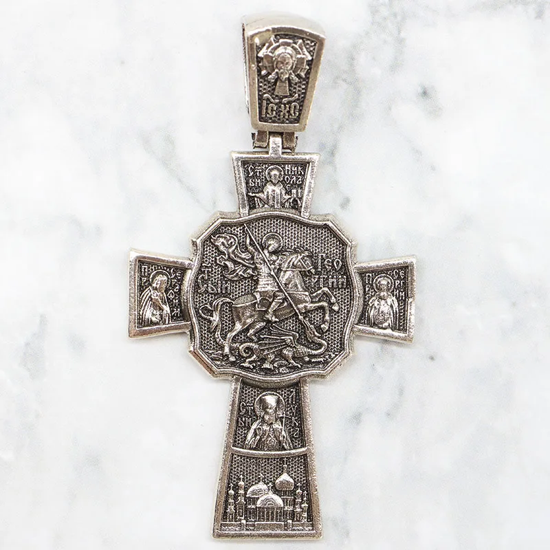 Buy 4 Get 1 Free SheCrown Saints encircle the Crucifixion like stars guarding the cosmic center Upon the three bars Pendant