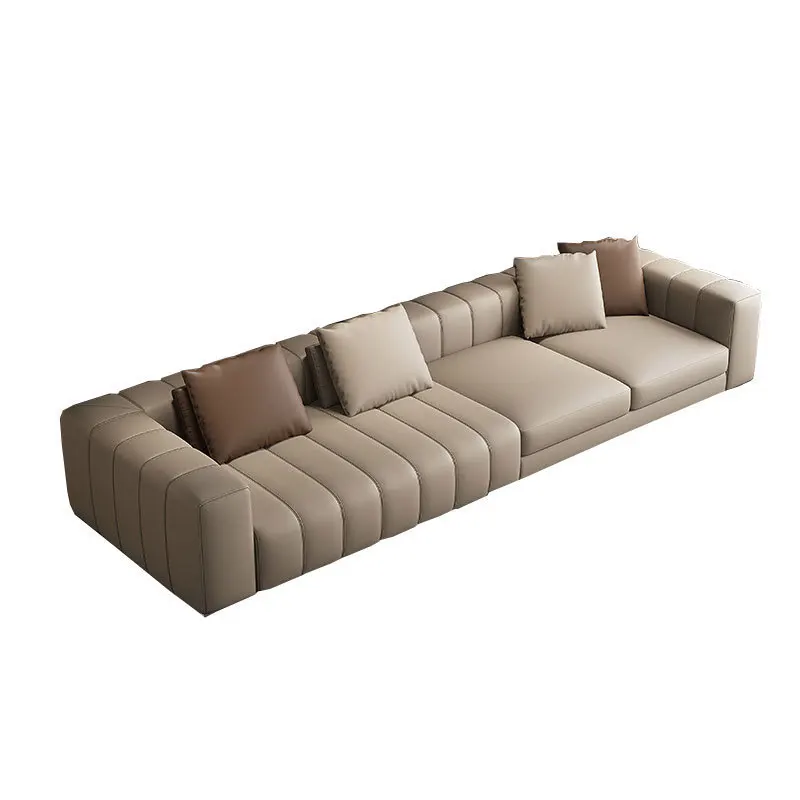 

Italian minimalist first-layer cowhide sofa, piano keys, modern, light luxury straight row
