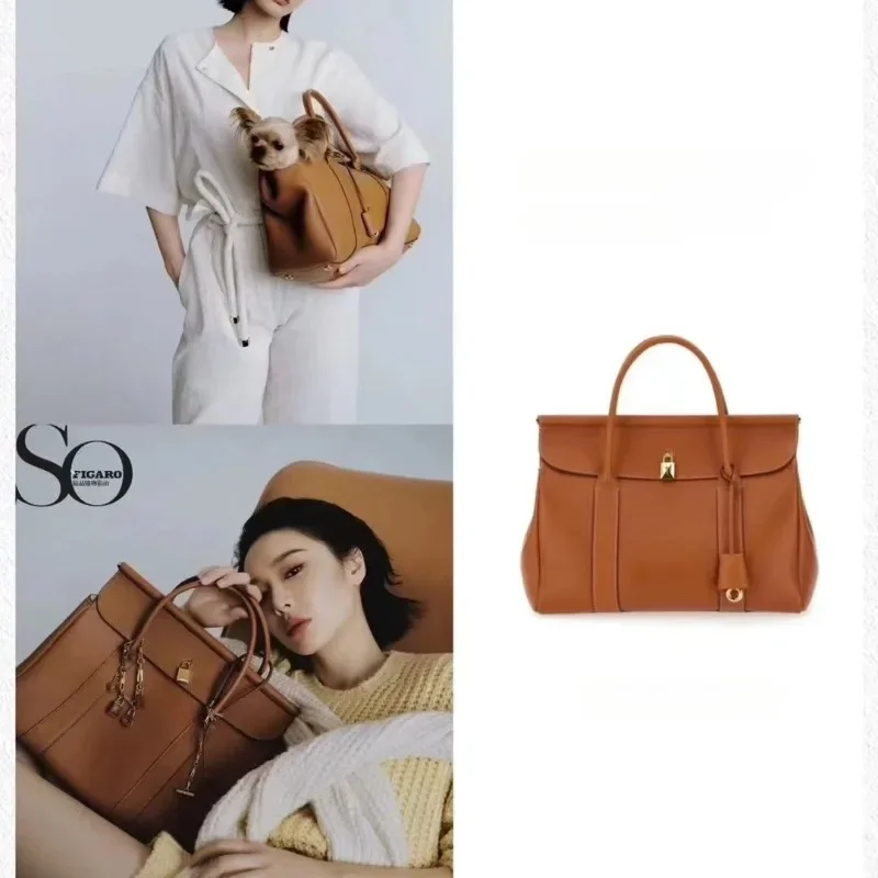 customized Celebrity style women's bag large capacity calf leather casual handbag tote bag handbags