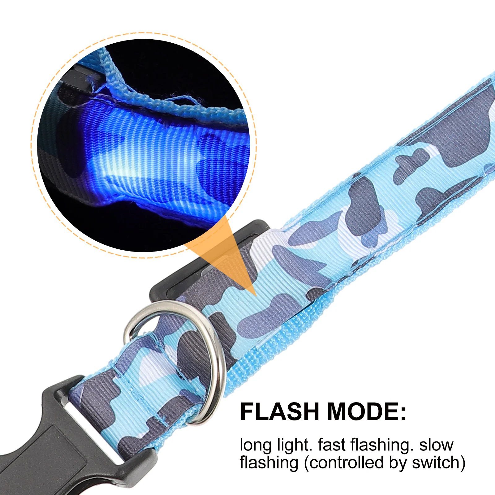 

LED Pet Luminous Collar Exquisite Dog Cat Collar Buckle Design Long-Lasting Safety Neck Decoration Pet Neck Decoration