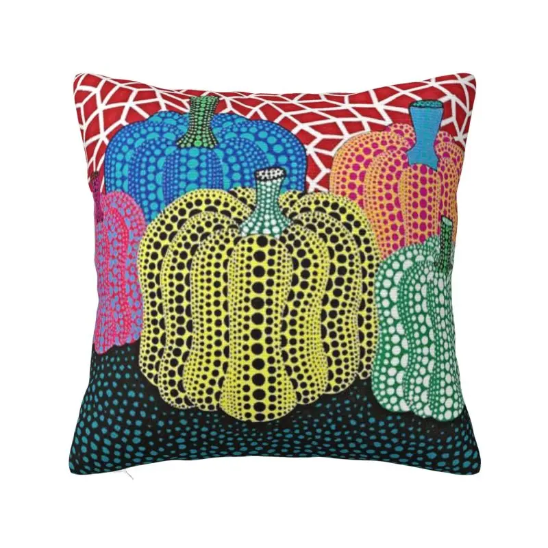 Custom Nordic Three Polkadot Pumpkin Art Cushion Cover for Sofa Velvet Yayoi Kusama Pillow Case for Living Room