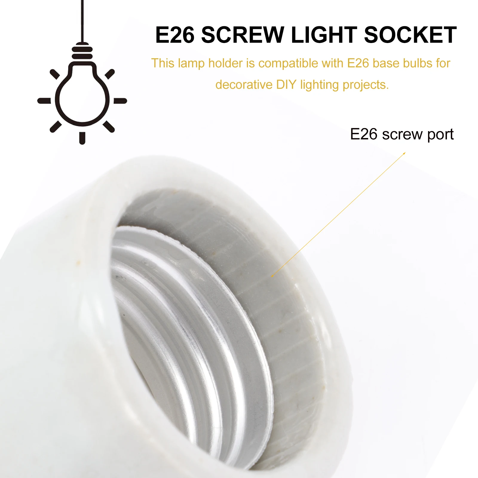 

4pcs E26 Screw Light Socket Wall Light Base Holder High Temperature Resistant Decorative Diy Lighting Industrial Style Durable