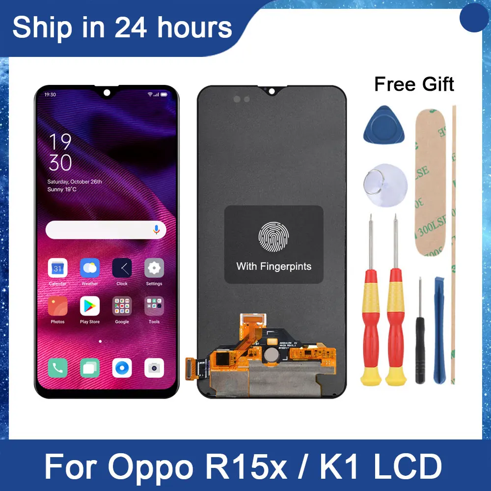 

AiNiCole 6.4'' For Oppo R15x PBCM10 LCD Display Touch Screen Digitizer Assembly Oppo K1 PBCM30 PBCT10 LCD Screen Replacement