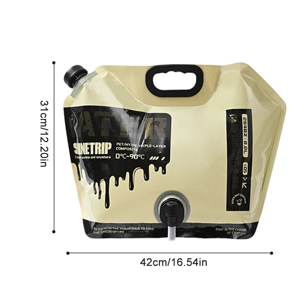 2 قطعة 8L حقيبة حاوية المياه القابلة للطي مع حنفية التخييم تخزين المياه الناقل إبريق للتخييم التنزه الظهر في حالات الطوارئ #6