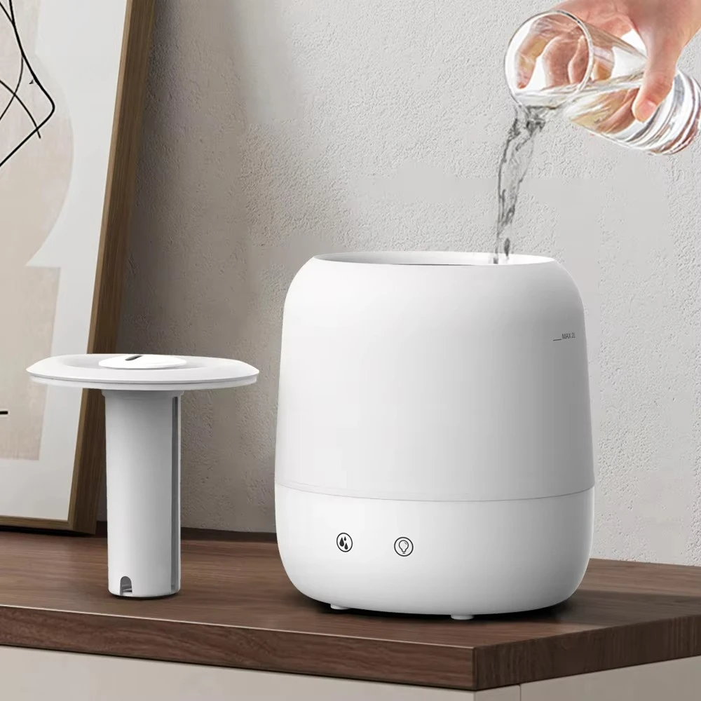 2L Portable Mini Cool Mist Humidifier, Plastic Aromatherapy Air Humidifier for Home Room