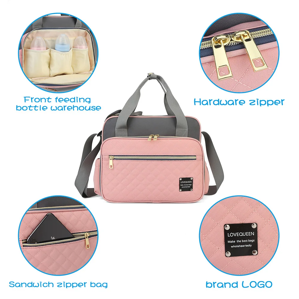 New Style Waterproof Diaper Bag Large Capacity Messenger Travel Bag Multifunctional Maternity Mother Baby Stroller nappy Bags