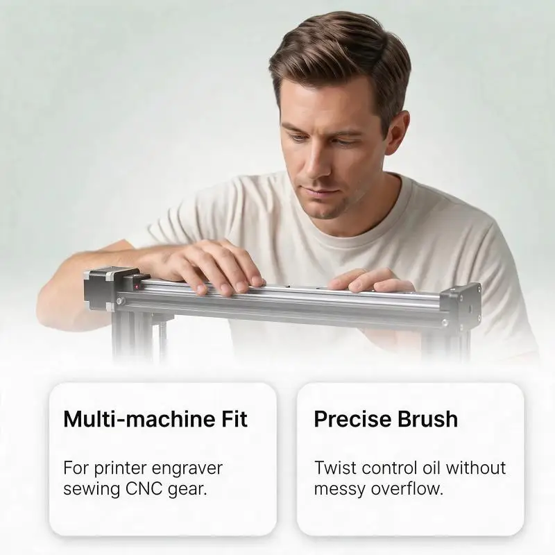 3D Printer Maintenance Supplies Anti-Wear Lubricant Oil Stick + Dirt Removing Brush for Linear Rails Works with Bambu Lab