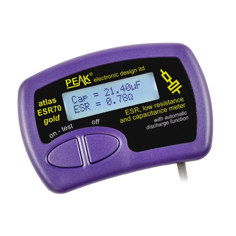 Analizador de Componentes Pasivos Original PEAK ESR70 Atlas ESR+, Rango de Medición de 0-40 ohmios, 1uF-22000uF, Equipo de Prueba Electrónica ESR70
