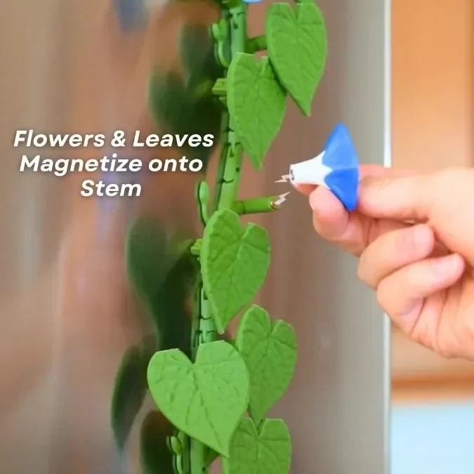 3D Printed Morning Glory Refrigerator Magnets, Ivy Refrigerator Magnets Plant Decoration Home Decoration Combination